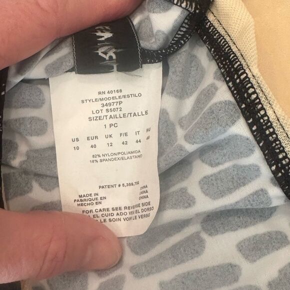 NWT Trimshaper Tankini V-Neck Top Black/White Size 10 - Picture 10 of 12